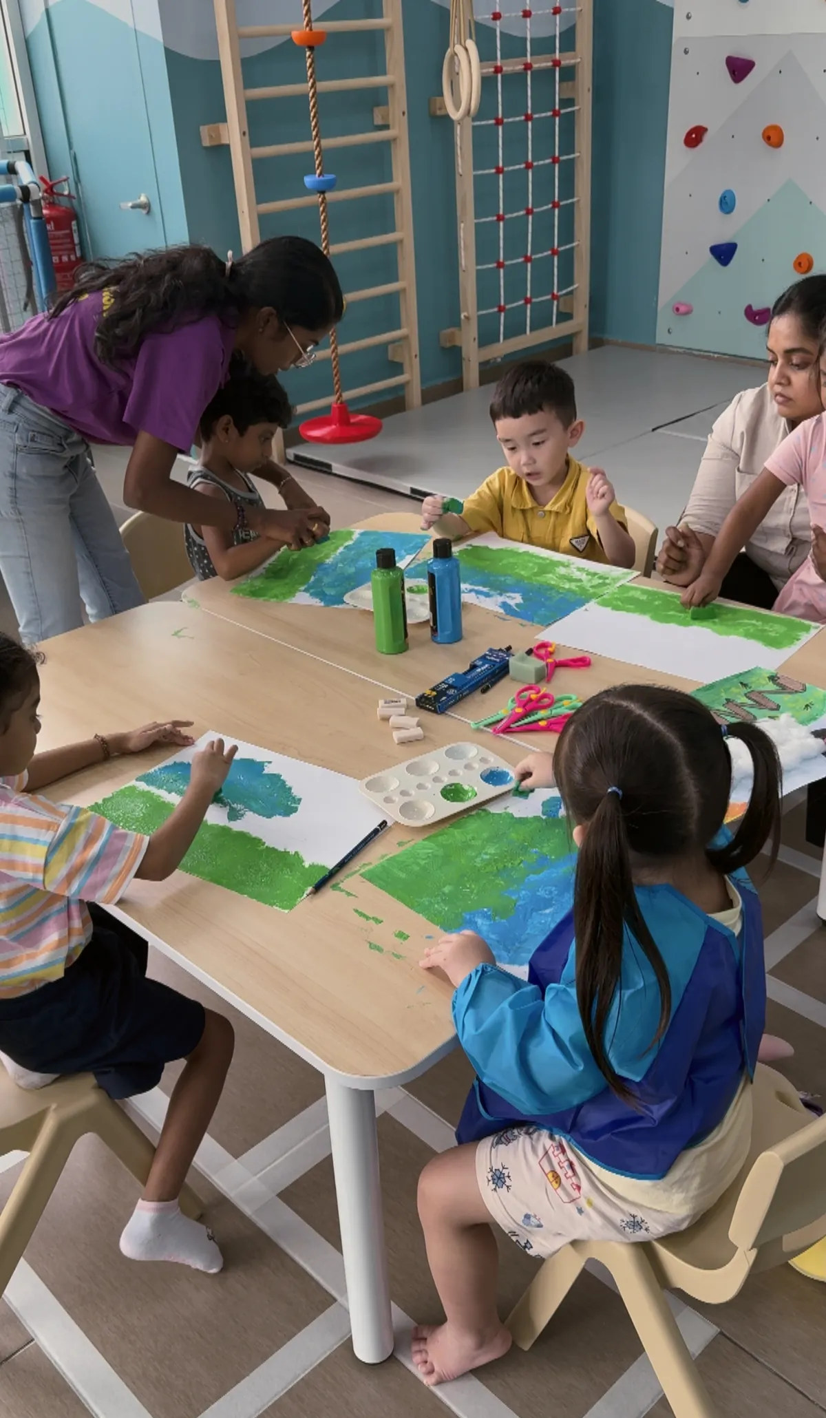 Children taking part in a creative art activity