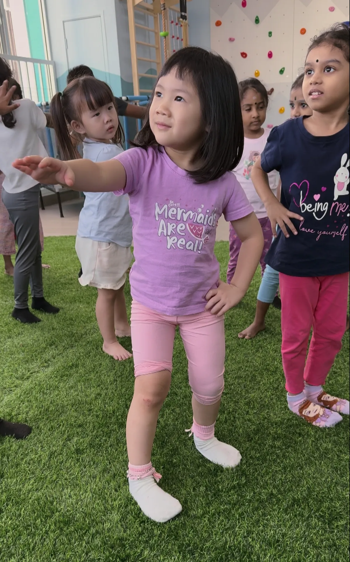 Children enjoying an indoor movement activity
